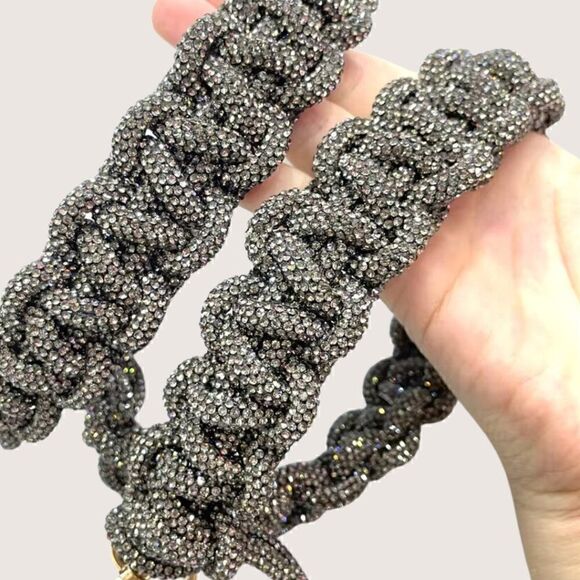 Gold Sparkle Rhinestone Crystal Handbag STRAP - Picture 6 of 12